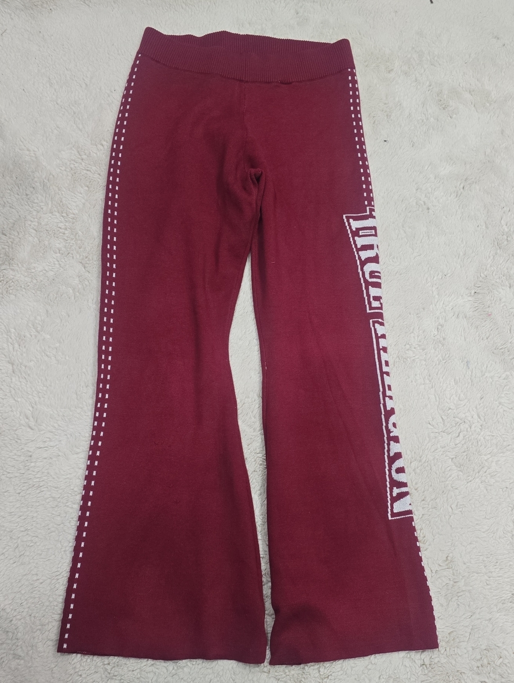 True Religion Kids Maroon Flared Leggings with White Side Detail